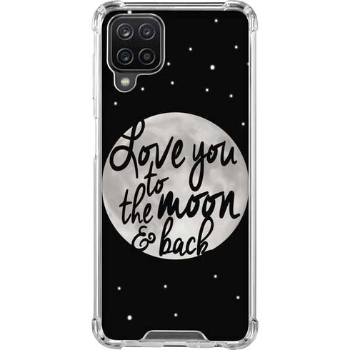 To The Moon And Back BW Galaxy A12 Clear Case