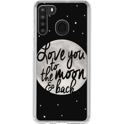 To The Moon And Back BW Galaxy A21 Clear Case