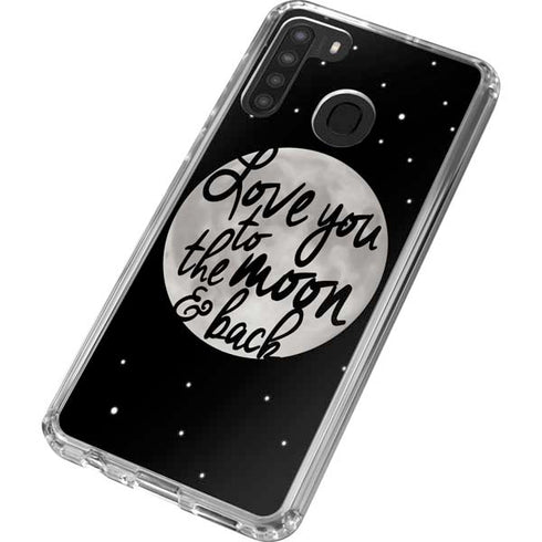 To The Moon And Back BW Galaxy A21 Clear Case