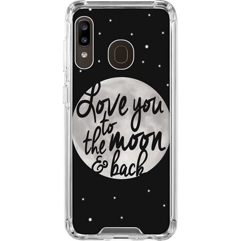 To The Moon And Back BW Galaxy A30 Clear Case