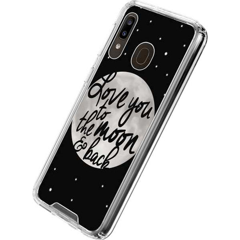 To The Moon And Back BW Galaxy A30 Clear Case