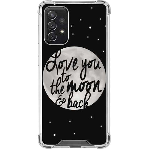 To The Moon And Back BW Galaxy A72 5G Clear Case