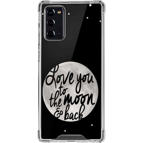 To The Moon And Back BW Galaxy Note20 5G Clear Case