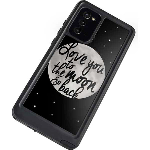 To The Moon And Back BW Galaxy Note20 5G Waterproof Case