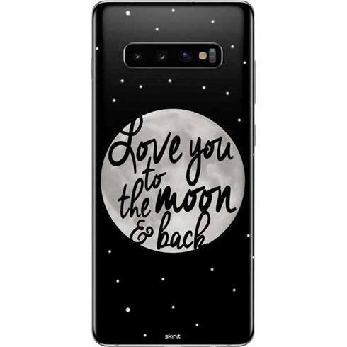 To The Moon And Back BW Galaxy S10 Plus Skin