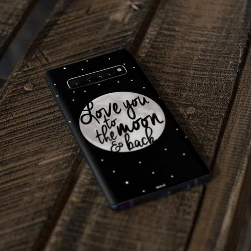 To The Moon And Back BW Galaxy S10 Plus Skin