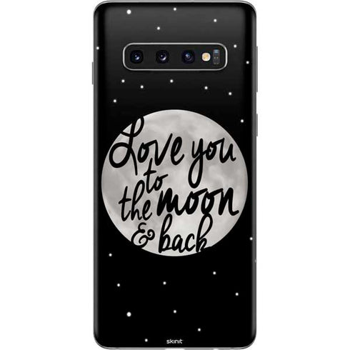 To The Moon And Back BW Galaxy S10 Skin