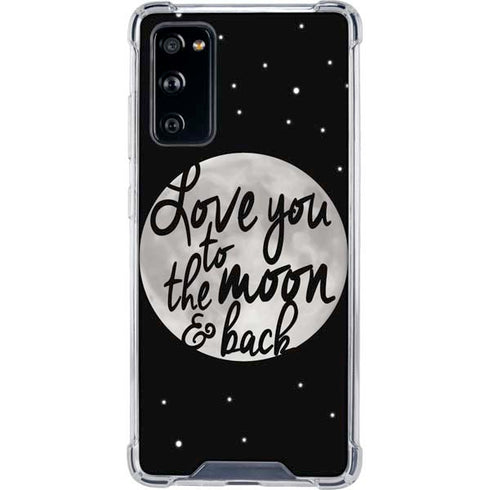 To The Moon And Back BW Galaxy S20 FE Clear Case