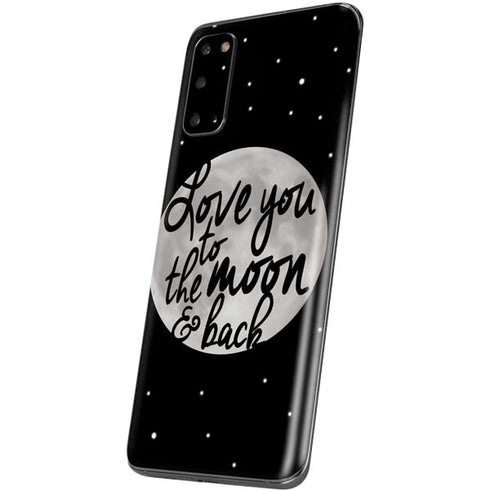 To The Moon And Back BW Galaxy S20 Skin