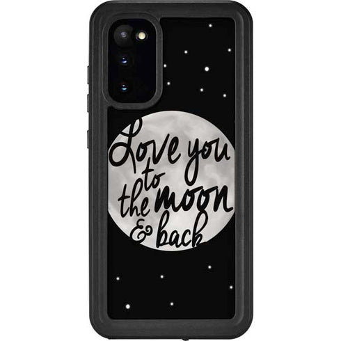 To The Moon And Back BW Galaxy S20 Waterproof Case