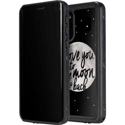 To The Moon And Back BW Galaxy S20 Waterproof Case