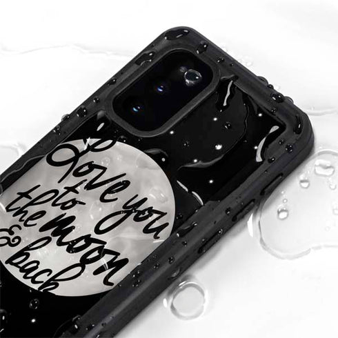 To The Moon And Back BW Galaxy S20 Waterproof Case