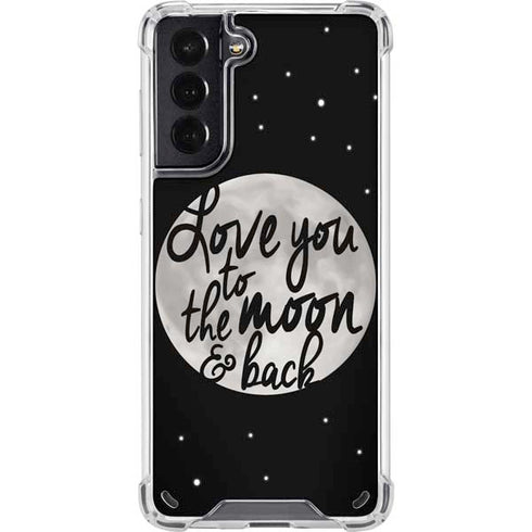 To The Moon And Back BW Galaxy S21 5G Clear Case