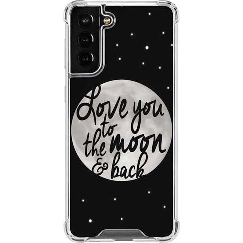 To The Moon And Back BW Galaxy S21 FE Clear Case