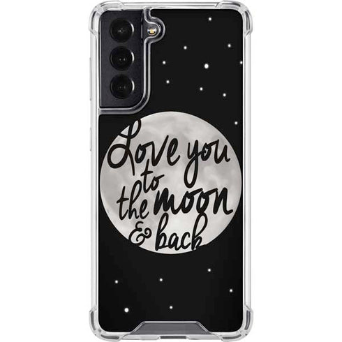 To The Moon And Back BW Galaxy S22 Clear Case