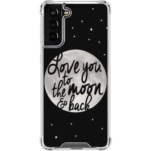 To The Moon And Back BW Galaxy S22 Plus Clear Case