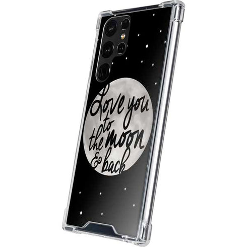 To The Moon And Back BW Galaxy S22 Ultra Clear Case