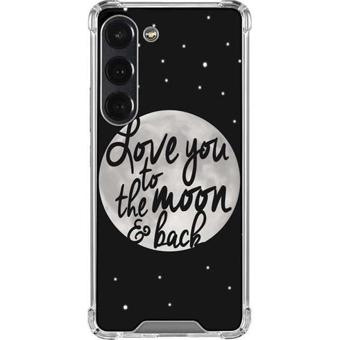 To The Moon And Back BW Galaxy S23 Clear Case