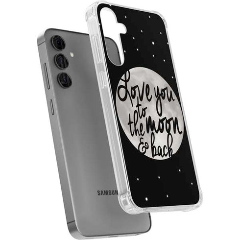 To The Moon And Back BW Galaxy S24 Plus Clear Case