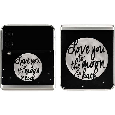 To The Moon And Back BW Galaxy Z Flip3 5G Skin