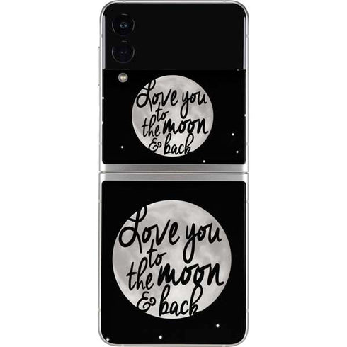 To The Moon And Back BW Galaxy Z Flip3 5G Skin