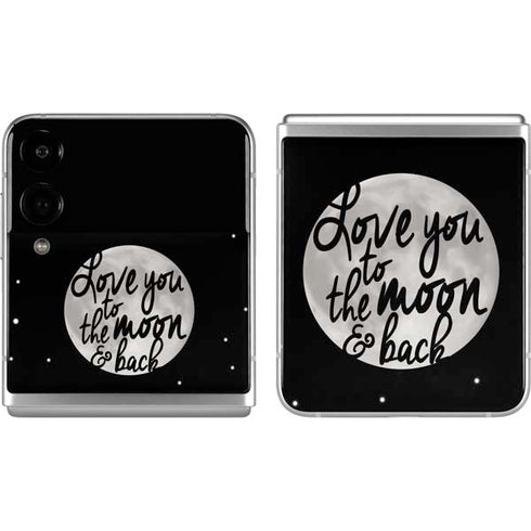To The Moon And Back BW Galaxy Z Flip4 5G Skin