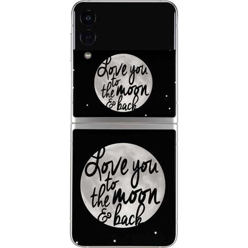To The Moon And Back BW Galaxy Z Flip4 5G Skin