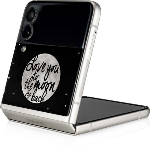 To The Moon And Back BW Galaxy Z Flip4 5G Skin