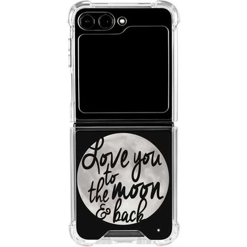 To The Moon And Back BW Galaxy Z Flip5 5G Clear Case