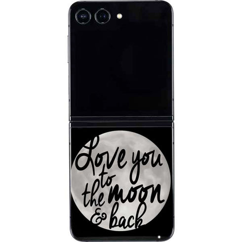To The Moon And Back BW Galaxy Z Flip5 5G Skin