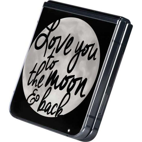 To The Moon And Back BW Galaxy Z Flip5 5G Skin