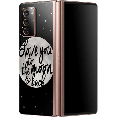 To The Moon And Back BW Galaxy Z Fold2 5G Skin