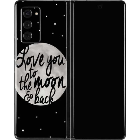 To The Moon And Back BW Galaxy Z Fold2 5G Skin