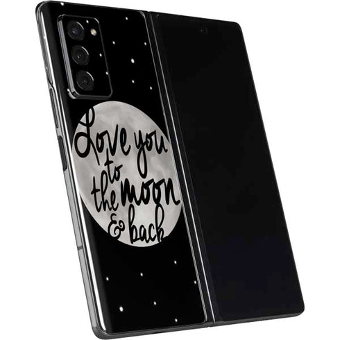 To The Moon And Back BW Galaxy Z Fold2 5G Skin