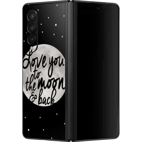 To The Moon And Back BW Galaxy Z Fold3 5G Skin