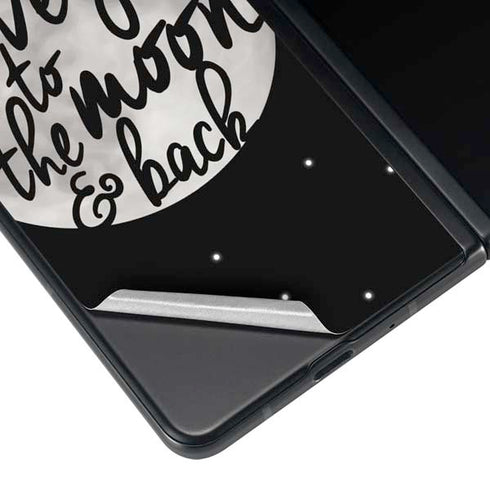 To The Moon And Back BW Galaxy Z Fold3 5G Skin