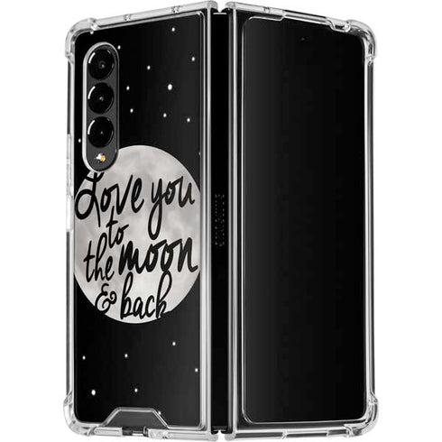 To The Moon And Back BW Galaxy Z Fold4 5G Clear Case