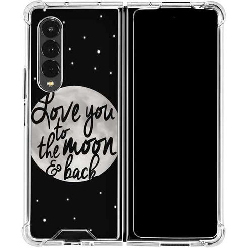 To The Moon And Back BW Galaxy Z Fold4 5G Clear Case