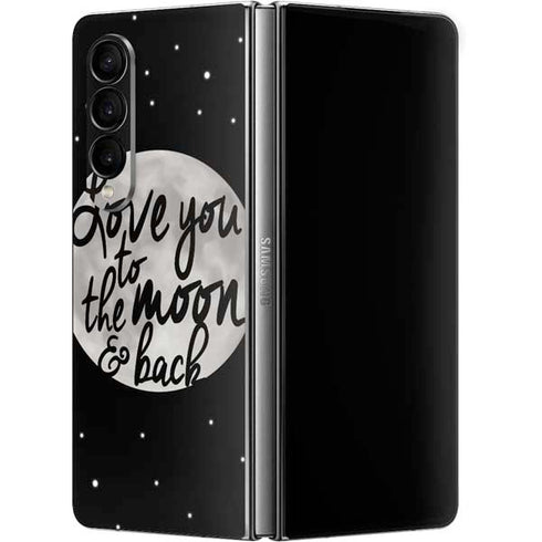 To The Moon And Back BW Galaxy Z Fold4 5G Skin