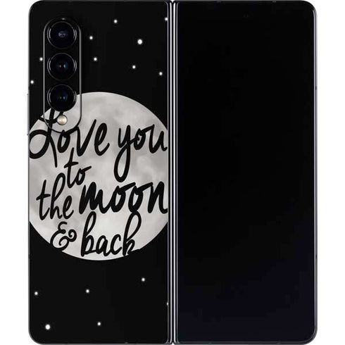To The Moon And Back BW Galaxy Z Fold4 5G Skin