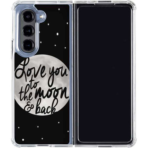 To The Moon And Back BW Galaxy Z Fold5 5G Clear Case