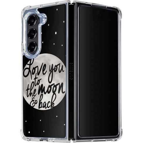 To The Moon And Back BW Galaxy Z Fold5 5G Clear Case