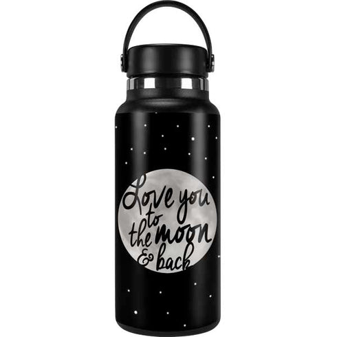 To The Moon And Back BW Hydro Flask 32oz Wide Mouth Skin