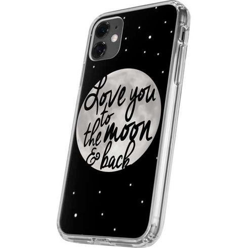 To The Moon And Back BW iPhone 11 Clear Case