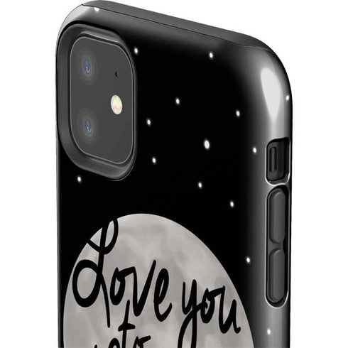 To The Moon And Back BW iPhone 11 Impact Case