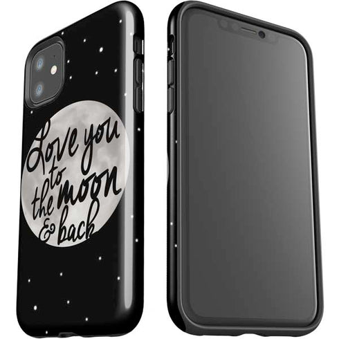 To The Moon And Back BW iPhone 11 Impact Case
