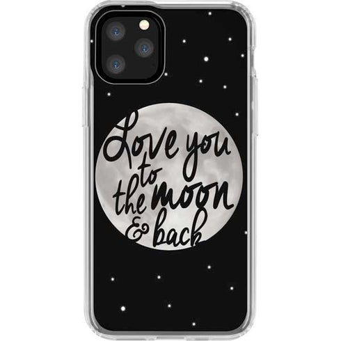 To The Moon And Back BW iPhone 11 Pro Clear Case
