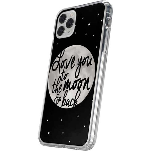 To The Moon And Back BW iPhone 11 Pro Clear Case