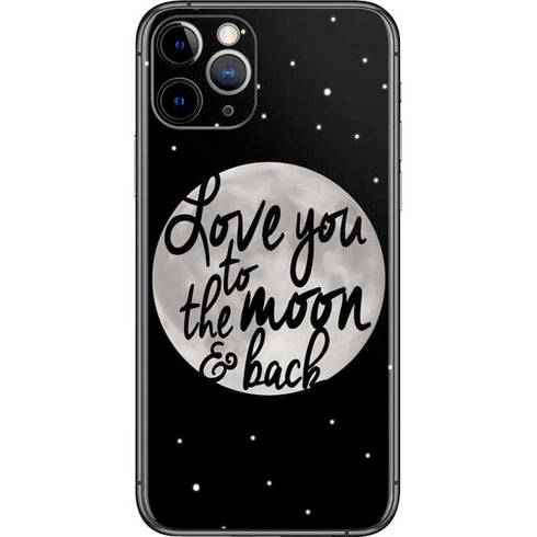 To The Moon And Back BW iPhone 11 Pro Skin