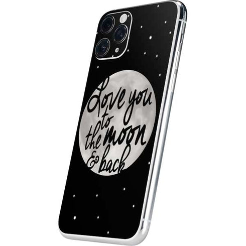 To The Moon And Back BW iPhone 11 Pro Skin